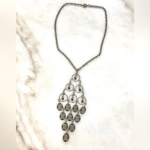 Vintage Crystal Rhinestone Large Pendant Necklace
